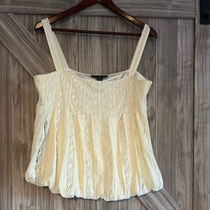 Vintage  100% Silk ivory Lace coquette Camisole